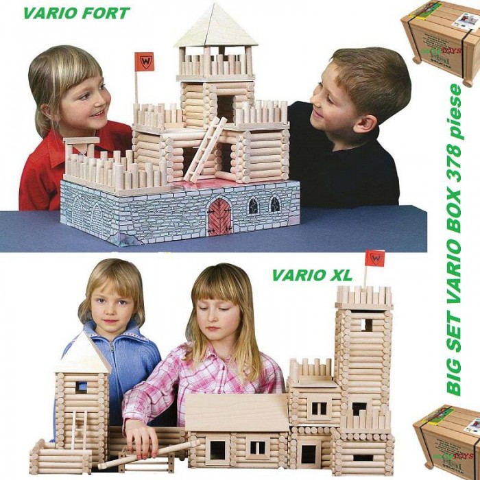 Big SET VARIO BOX - 378 piese  - Set Cufar Walachia jucarii din lemn Walachia